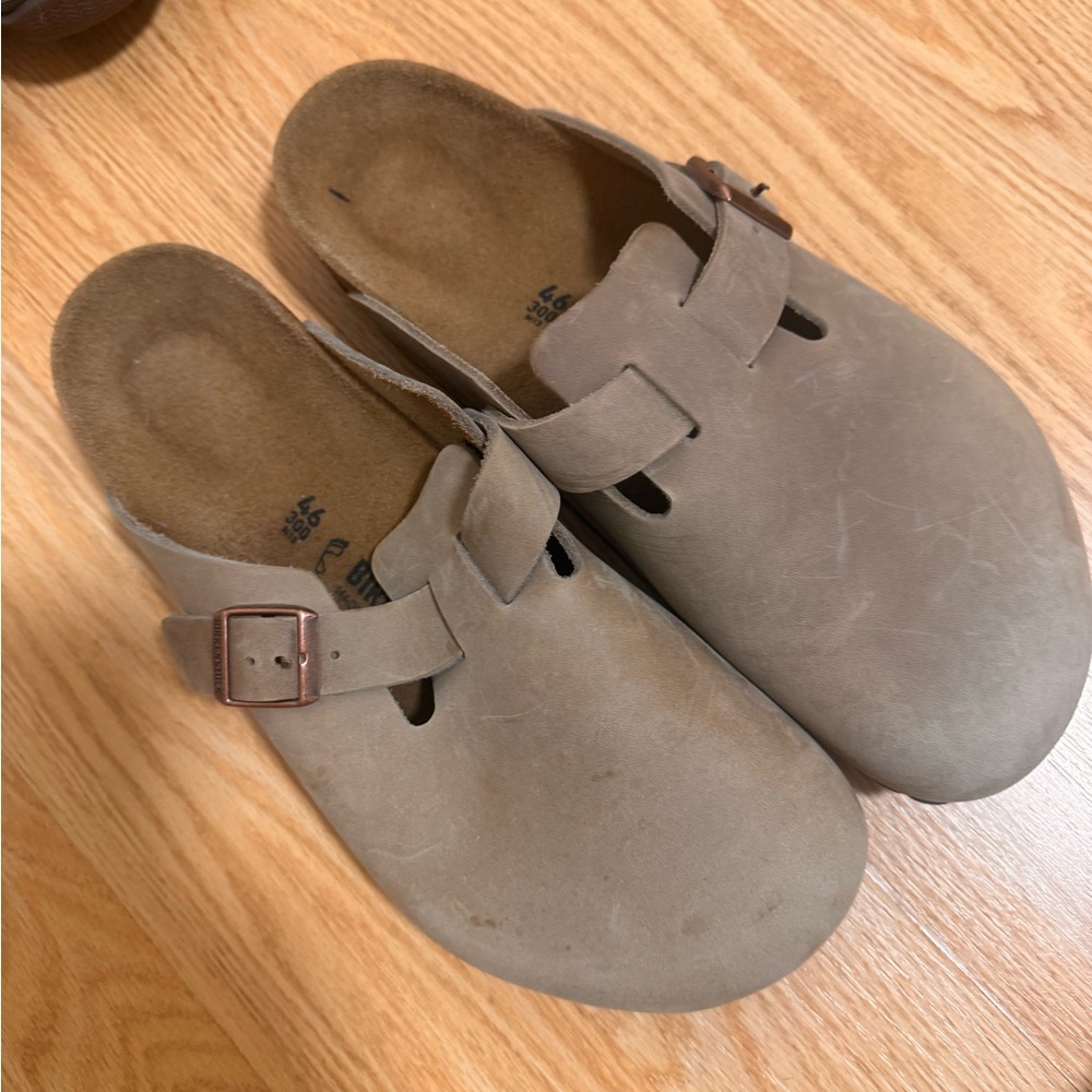 Birkenstock Taupe Suede Slip-On Clog with Buckle